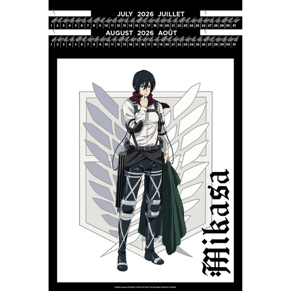 Calendrier Portfolio 2026 - L'Attaque des Titans