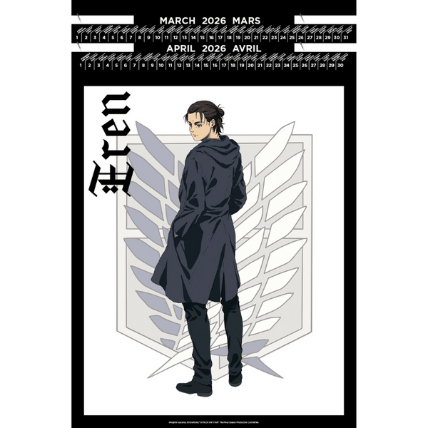 Calendrier Portfolio 2026 - L'Attaque des Titans