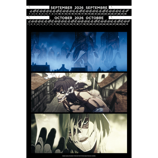 Calendrier Portfolio 2026 - L'Attaque des Titans