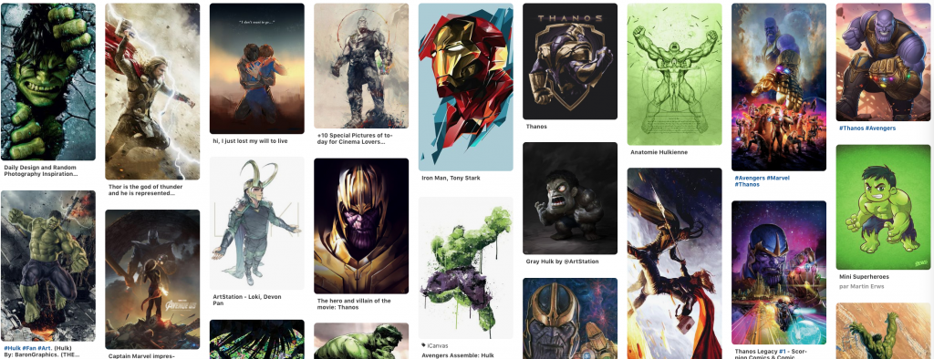 Page Pinterest officiel de Héros planche Avengers